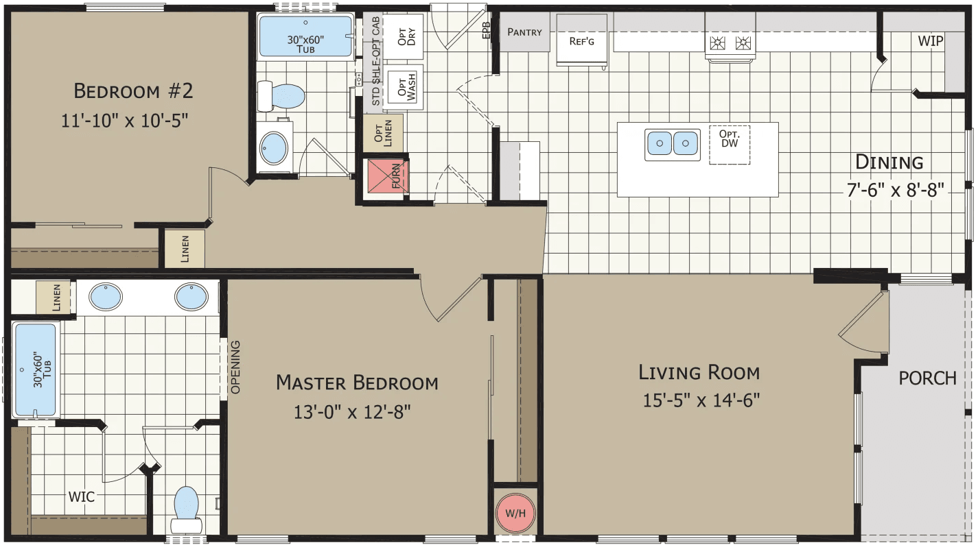 American freedom 2848u  floor plan home features
